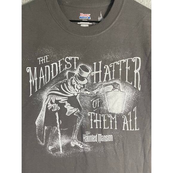 Disney Parks Haunted Mansion Tee Small Maddest Hatter Glow in the Dark NWT - Picture 3 of 7